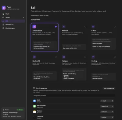 Screenshot anzeigen: Stil