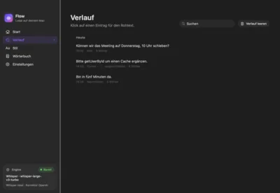 Screenshot anzeigen: Verlauf